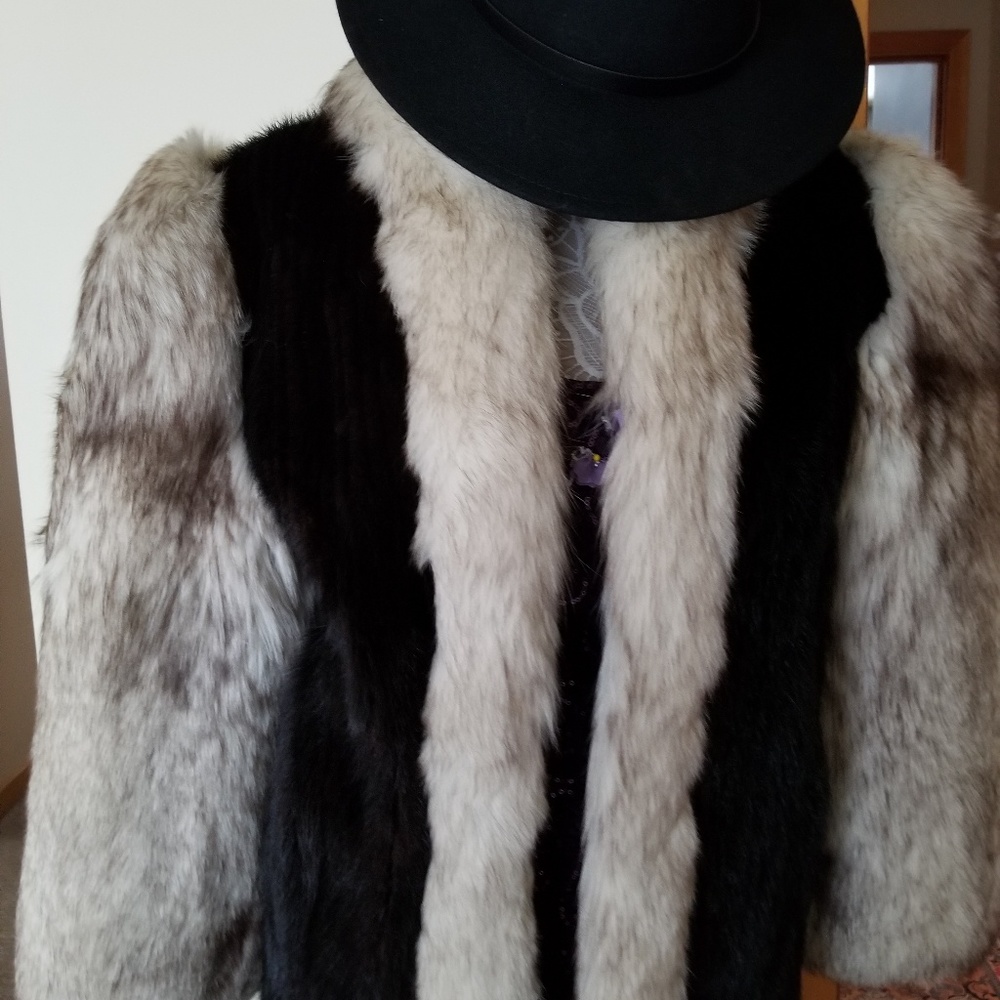 Cyril Kaye high end mink and silver fox real fur coat